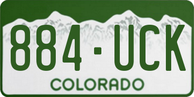 CO license plate 884UCK