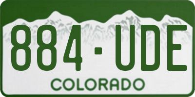 CO license plate 884UDE