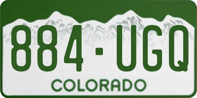 CO license plate 884UGQ