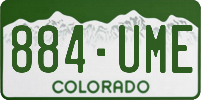 CO license plate 884UME