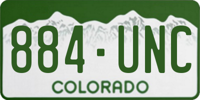 CO license plate 884UNC