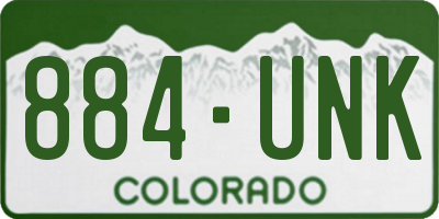 CO license plate 884UNK