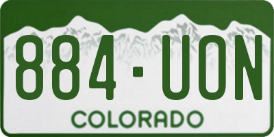 CO license plate 884UON