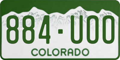 CO license plate 884UOO