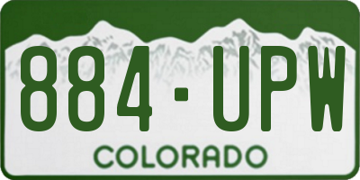CO license plate 884UPW