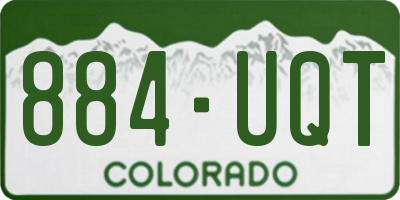 CO license plate 884UQT