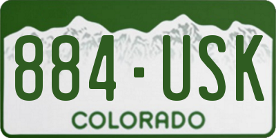 CO license plate 884USK
