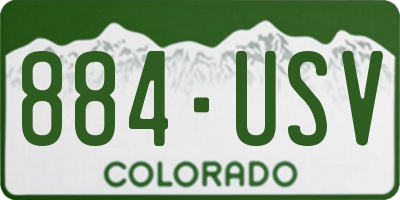 CO license plate 884USV
