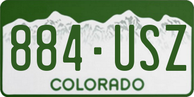CO license plate 884USZ