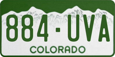 CO license plate 884UVA