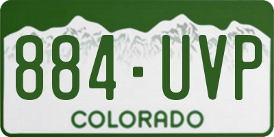 CO license plate 884UVP