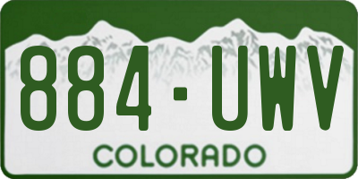 CO license plate 884UWV