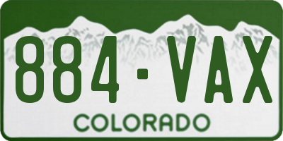 CO license plate 884VAX
