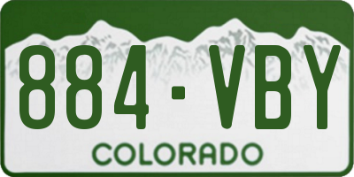 CO license plate 884VBY