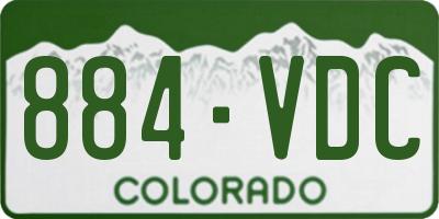 CO license plate 884VDC