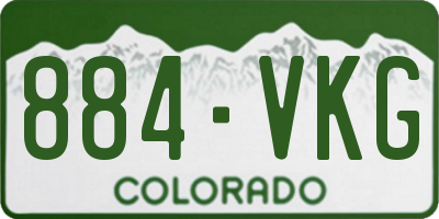 CO license plate 884VKG