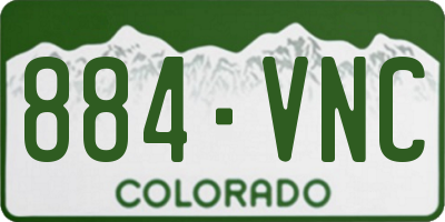 CO license plate 884VNC
