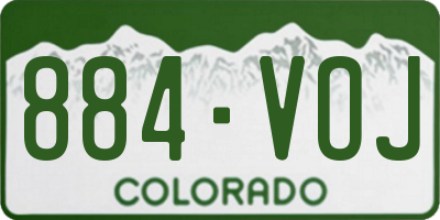 CO license plate 884VOJ