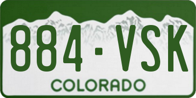 CO license plate 884VSK