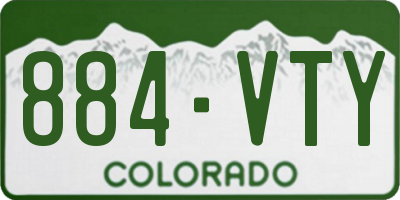 CO license plate 884VTY