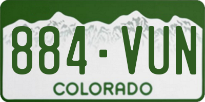 CO license plate 884VUN