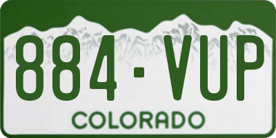 CO license plate 884VUP