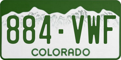 CO license plate 884VWF