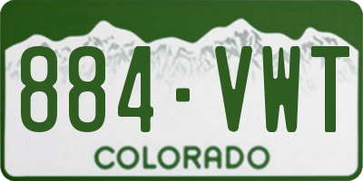 CO license plate 884VWT