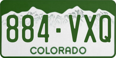 CO license plate 884VXQ