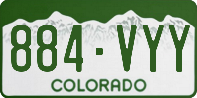 CO license plate 884VYY