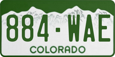 CO license plate 884WAE