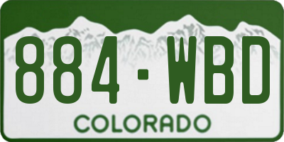 CO license plate 884WBD