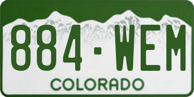 CO license plate 884WEM