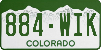 CO license plate 884WIK