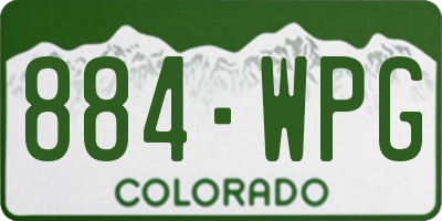 CO license plate 884WPG