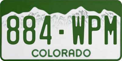 CO license plate 884WPM