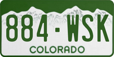 CO license plate 884WSK