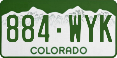 CO license plate 884WYK