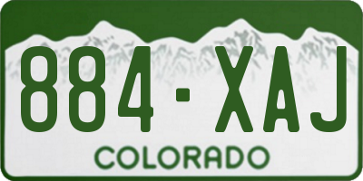 CO license plate 884XAJ