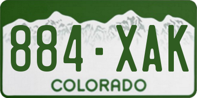CO license plate 884XAK