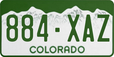 CO license plate 884XAZ