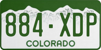 CO license plate 884XDP
