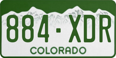 CO license plate 884XDR