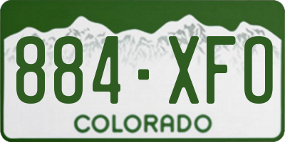 CO license plate 884XFO