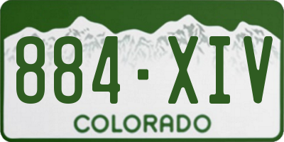 CO license plate 884XIV
