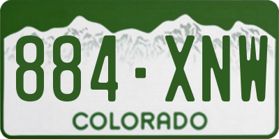CO license plate 884XNW