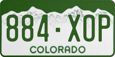 CO license plate 884XOP