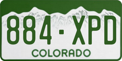 CO license plate 884XPD