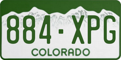CO license plate 884XPG