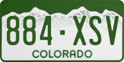 CO license plate 884XSV